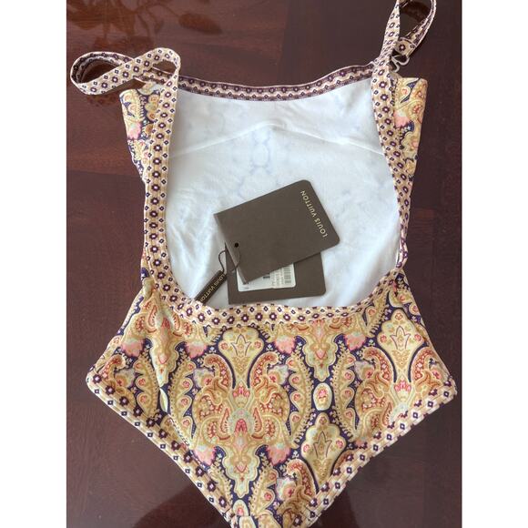 Louis Vuitton Vintage Y2K womens 38 One-Piece Swimsuit Paisley Print NWT luxury - Picture 6 of 10